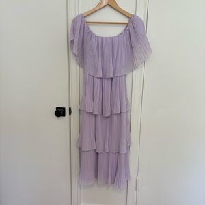 Lulu's Lavender Ruffled Midi Dress